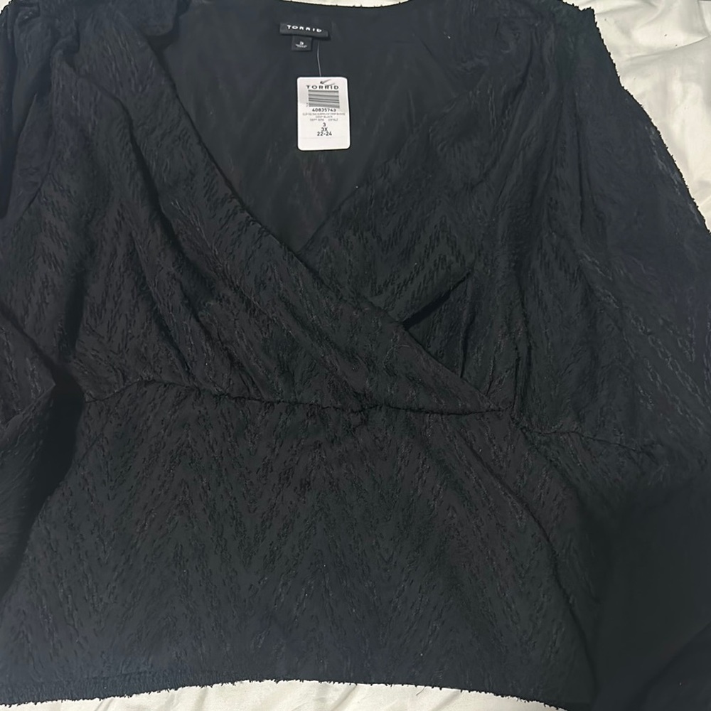 Torrid Black Textured Blouse
